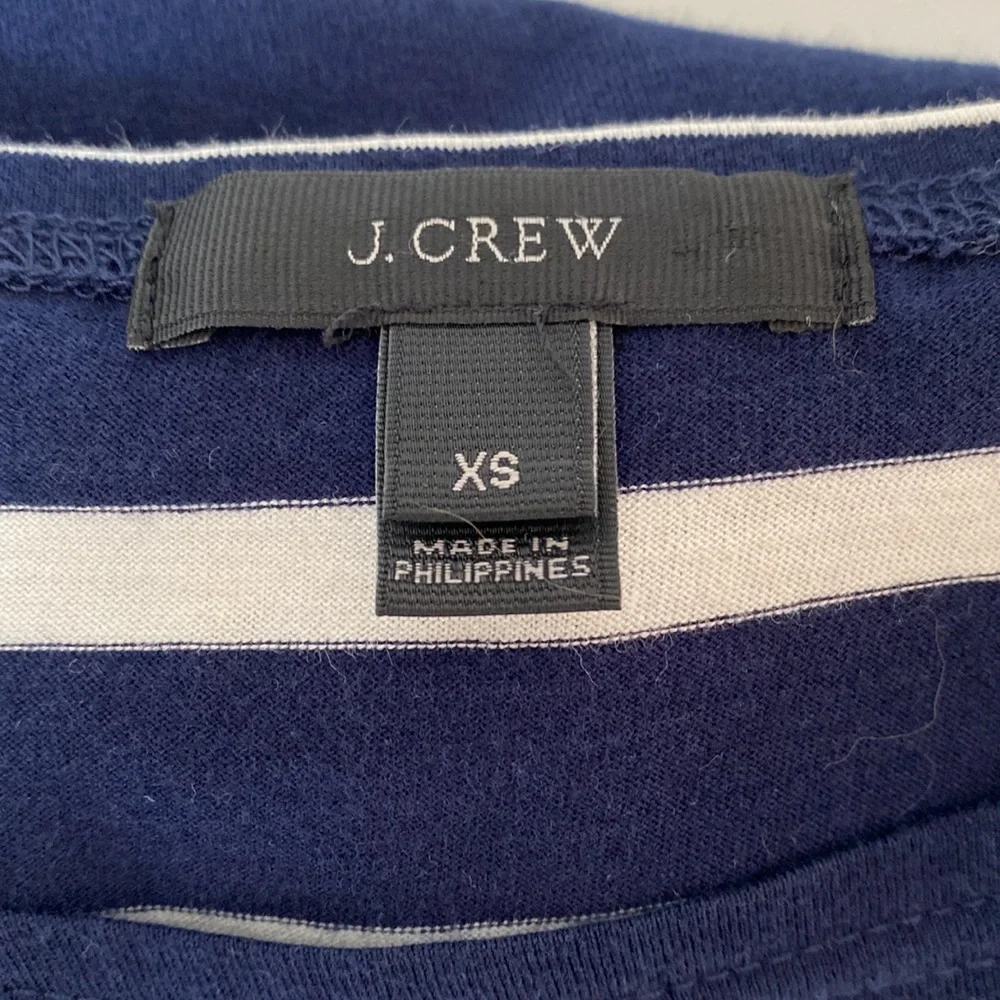 JCrew Navy Striped T with Poms!!